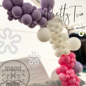 pink Purple and White balloon garland arch DIY kit, balloon arch Baby Shower, Girls Birthday Party decor, luxury double stuffed balloons