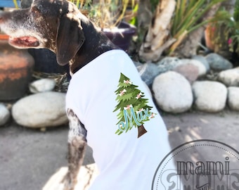 personalized Christmas Tree shirt for dogs, custom text Dog Shirt for Christmas, custom Christmas gift for dogs & cats, your text dog shirt