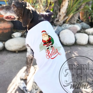 Custom Name Christmas Santa Claus shirt for dogs, personalized Dog T Shirt for Christmas, custom Christmas gift for dogs and cats, Santa tee