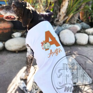 Thanksgiving Custom Dog Letter Monogram Name Shirt, Personalized Dog Clothing With Dogs Name, Personalized shirt for dogs & cats XS to 6X