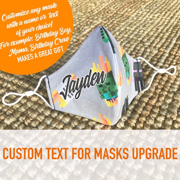 Custom Text for Face Mask Upgrade for MAMIandMIMI etsy shop | www.etsy.com/shop/mamiandmimi