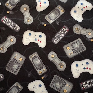 Video Game Controller Fabric by the Yard |  fabric for Kids | 100% Cotton Gamer Fabric By the Yard | Ready to Ship