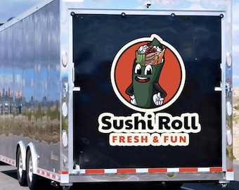 Restaurant Vinyl Decal Trailer Sticker | Custom text Sticker for Car | Custom Logo, Water proof Sticker Decal | Business Logo