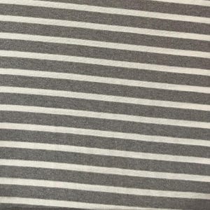 Grey Stripped Stretch knit Fabric by the Yard | Stripped Grey and White Knit fabric | Spandex knit Fabric By the Yard