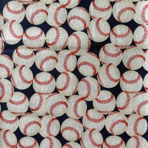 Baseball Print Fabric by the Yard | Sports Print fabric | 100% Cotton Print Fabric By the Yard | ball fabric
