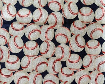 Baseball Print Fabric by the Yard | Sports Print fabric | 100% Cotton Print Fabric By the Yard | ball fabric