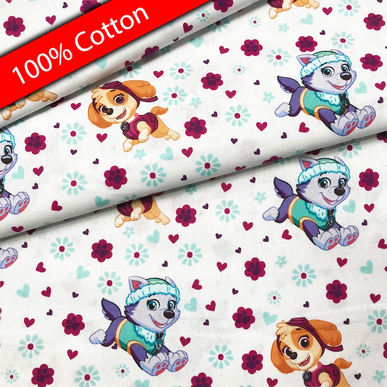 Blue Paw Patrol Fabric by the Yard Boys Paw Patrol fabric Etsy