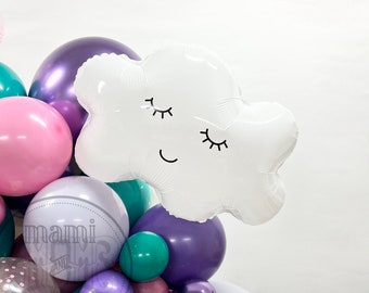 Globo de aluminio Mylar con forma de nube gigante, decoración grande para baby shower o cumpleaños con forma de nube, cumpleaños con temática de nubes, decoración para baby shower, globo de nube gigante