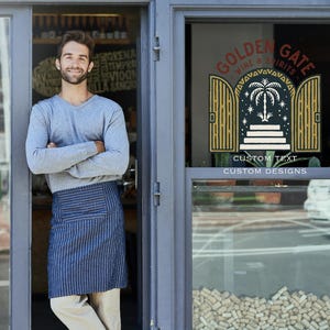 Logo d&#39;entreprise ou texte autocollant en vinyle | Sticker texte personnalisé | Sticker logo personnalisé pour vitrine d&#39;entreprise ou de magasin | Sticker imperméable
