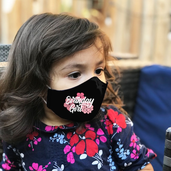 Buy Birthday Girl Black FITTED 3 Layer Face Mask for Kids and 