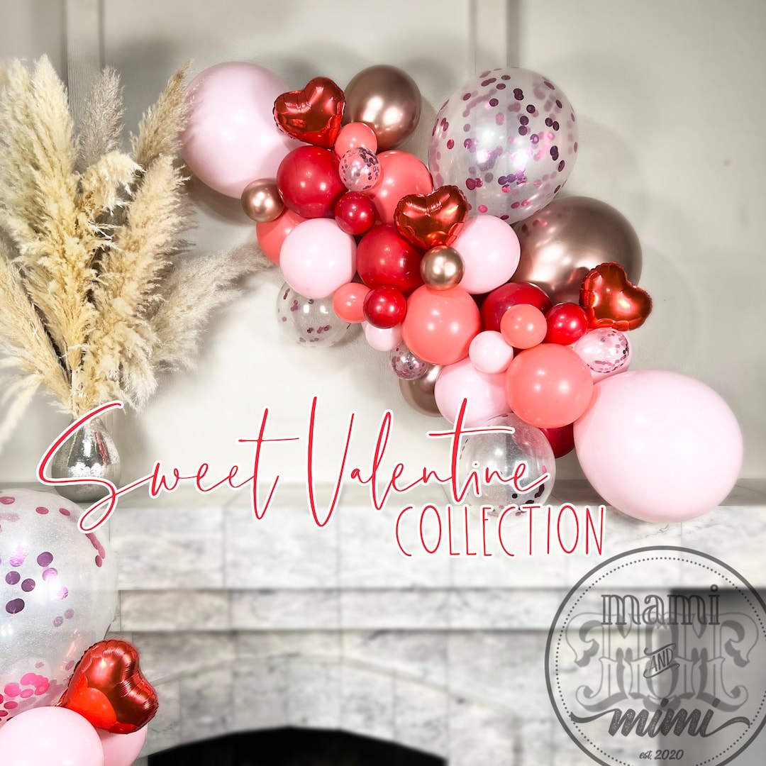 Valentines Day Balloon Garland Arch DIY Kit, Pink and Red Heart Balloon ...