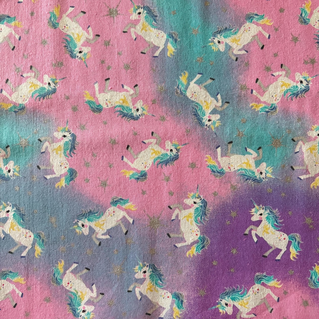 Purple Unicorn Print Fabric by the Yard | Pink Unicorn Print Fabric ...