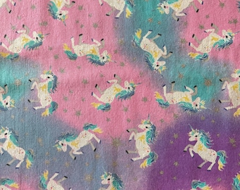 Purple Unicorn Print Fabric by the Yard | Pink Unicorn Print fabric | 100% Cotton Animal Print Fabric By the Yard | Unicorn fabric