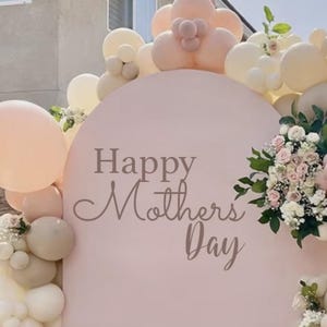 Pegatina de arco de globos para el Día de la Madre, decoración para el Día de la Madre, texto personalizado para pared de globos, pegatina de pared de globos personalizada