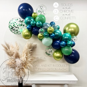 Dinosaur Birthday Balloon Garland Arch Kit, Sage Green and Blue Balloon Garland Kit For Boys Dinosaur Safari Birthday Forest Jungle Birthday