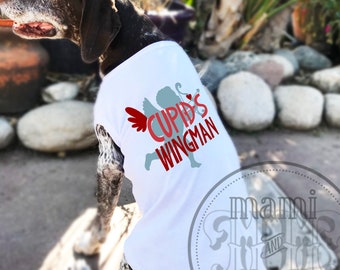 Cupids Wingman Valentines Day Dog shirt, shirt for dogs & cats, Valentines Day dog shirt, Valentines Holiday dog mom gift for dogs and cats