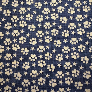 Dog paws Fabric by the Yard |  fabric for pet bandanas | 100% Cotton Pet Fabric By the Yard | Ready to Ship
