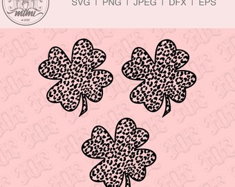 Trevo de leopardo de São Patrício - Arquivo digital SVG para download | Trevo de leopardo SVG jpeg dxf | Arquivo de corte Cricut do trevo de leopardo | Trevo de leopardo png