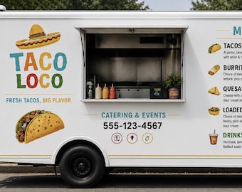 Custom Food Truck Decal Vinyl Stickers | Custom text Sticker for Truck | Custom Logo, Water proof Sticker Decal | Your Business Logo