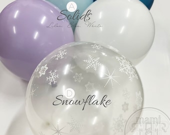 Frozen Winter Wonderland balloon garland arch DIY kit, Winter Ice Princess balloon arch Birthday Party decor, luxury double stuffed balloons