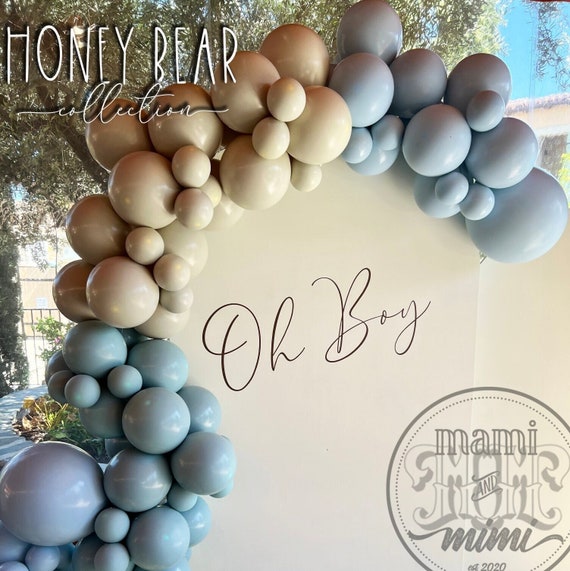 Oh Boy Baby Shower Party Wall Decal Sign, Balloon Arch Wall