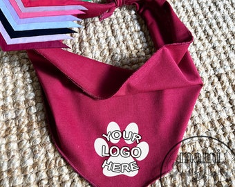 Wholesale custom logo dog bandana, business logo dog or cat bandana, personalized dog grooming logo, solid color dog bandana