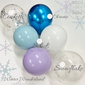 Frozen Winter Wonderland balloon garland arch DIY kit, Winter Ice Princess balloon arch Birthday Party decor, luxury double stuffed balloons