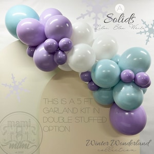 Frozen Winter Wonderland balloon garland arch DIY kit, Winter Ice Princess balloon arch Birthday Party decor, luxury double stuffed balloons