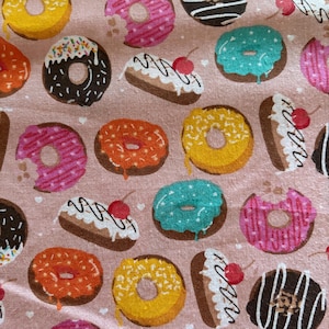 Donut Print Fabric by the Yard |  Doughnut Print fabric | 100% Cotton Print Fabric By the Yard | Food fabric | Dessert fabric