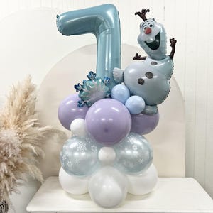 Kit fai da te per scultura di palloncini Frozen Winter Wonderland, mini decorazione a colonna per festa di compleanno con palloncini Winter Ice Princess, doppi palloncini imbottiti