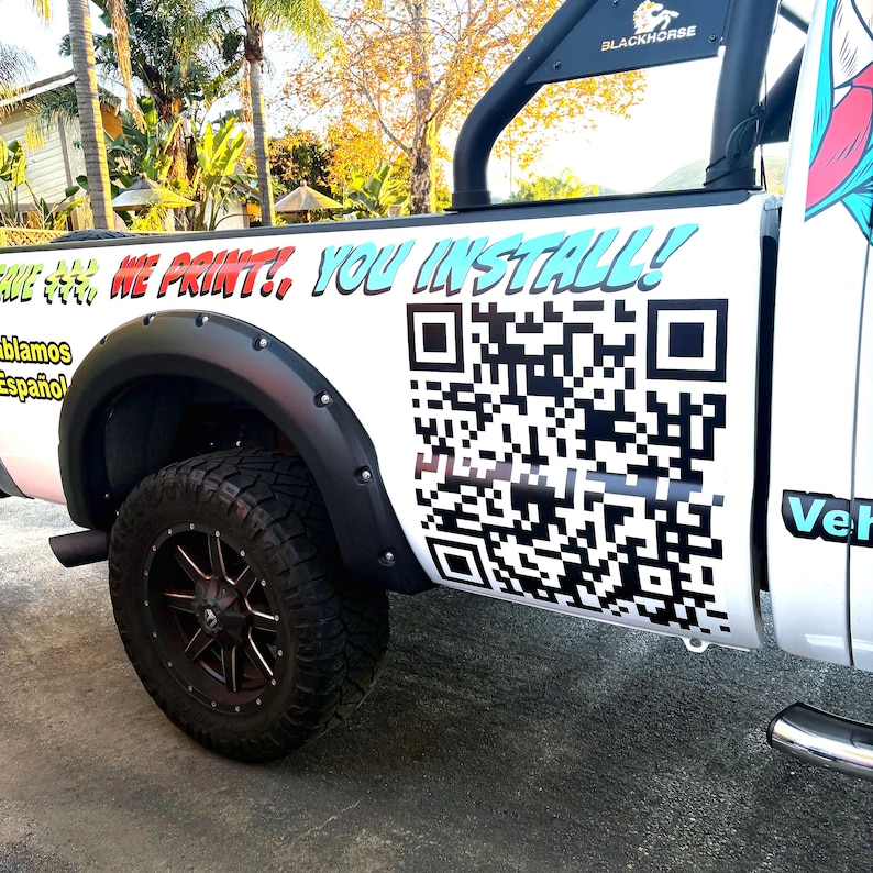 Your Custom Logo or QR Code or Text Vinyl Decal Sticker | Custom Text ...