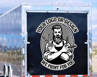 Your Custom Logo or Text Vinyl Decal Trailer Sticker | Custom text Sticker for Car | Custom Logo, Water proof Sticker Decal | Business Logo