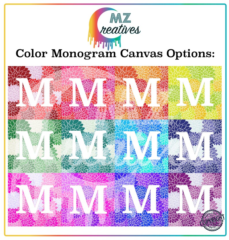 Printable Paint by Number Abstract Floral Design Initial Etsy