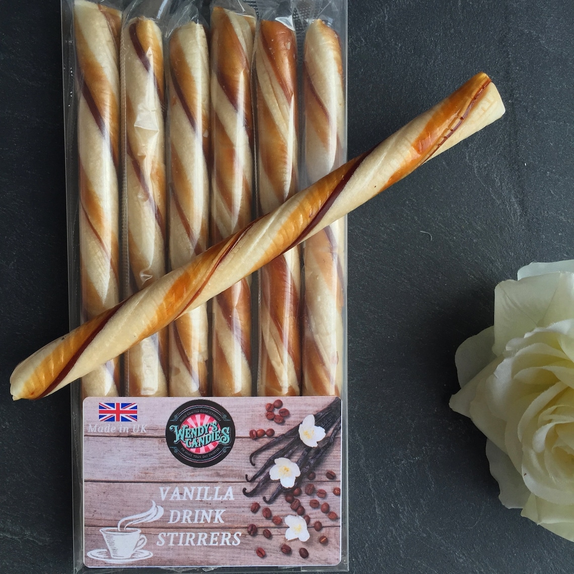 Wendy's Candies Vanilla Coffee Stirrer hot Chocolate Etsy