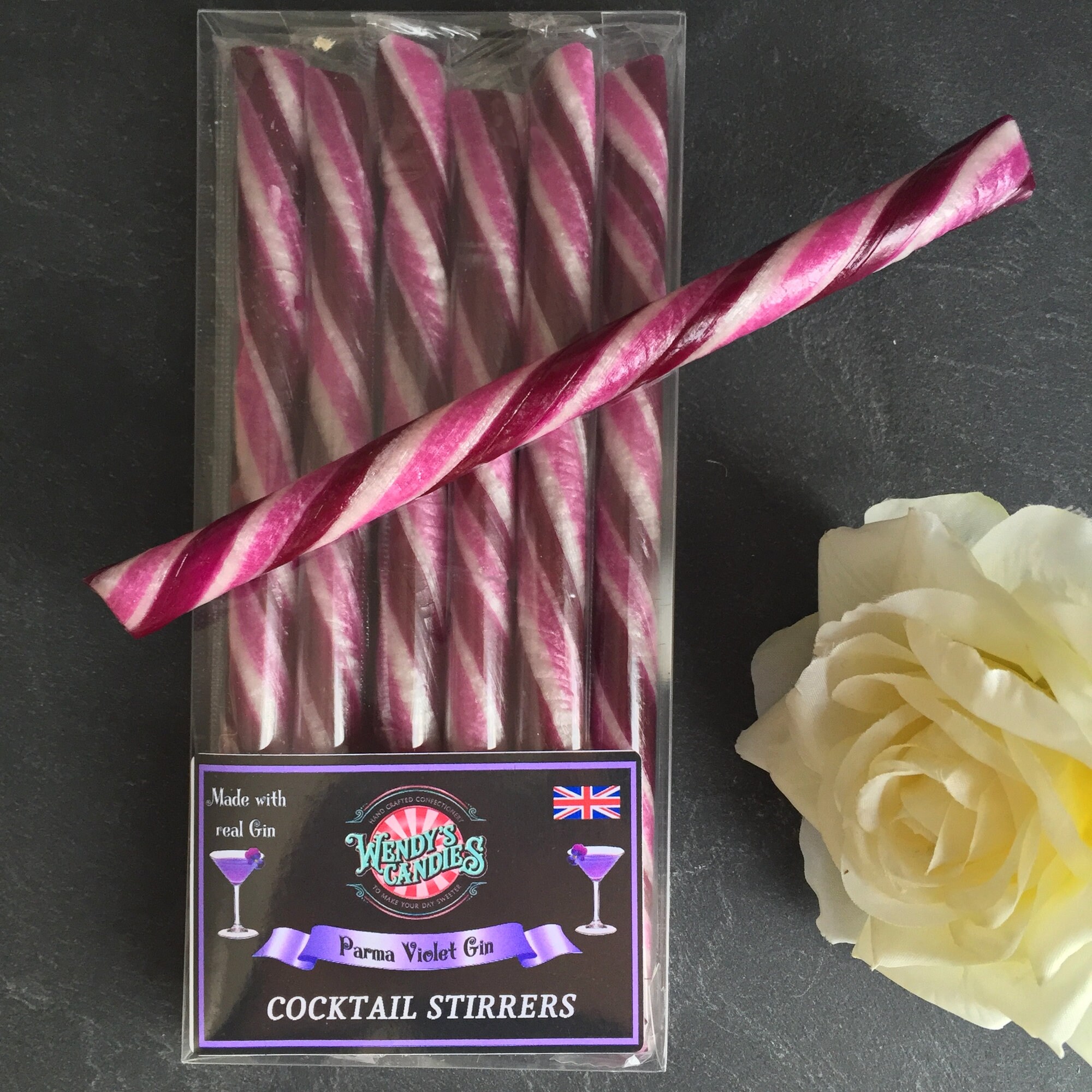 Wendy's Candies Gin Cocktail Stirrers Edible Cocktail Sticks Boiled