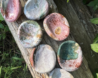 Ocean Jasper Bowls from Madagascar | Pastel Sea Jasper Stone Dishes