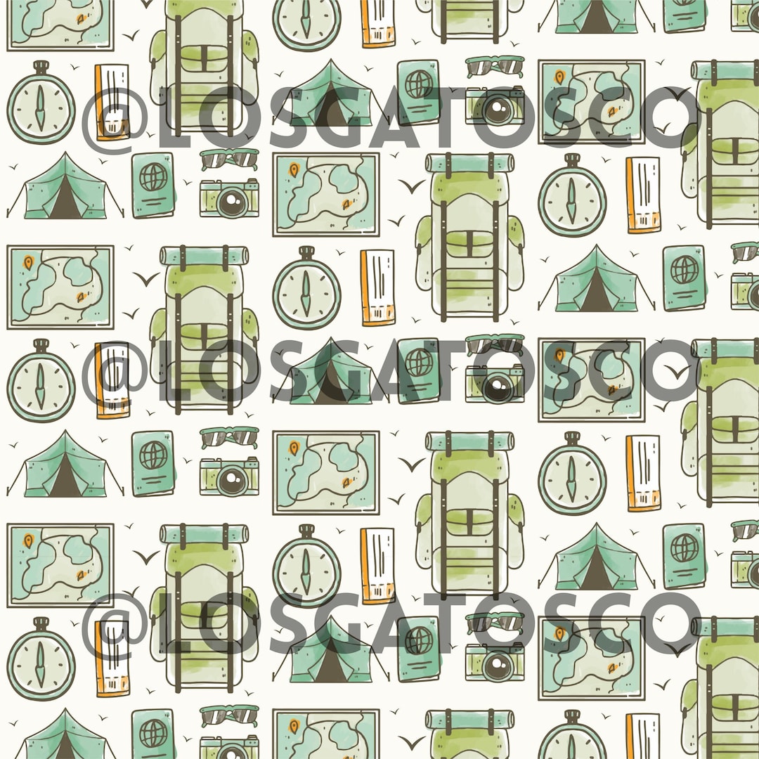 Travel Themed Scrapbook Paper, Printable Journal Paper, Digital ...