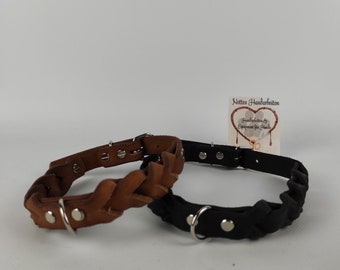 Geflochtenes Hundehalsband aus Leder, Lederhundehalsband, Halsband für Hunde, Halsband geflochten, Hingucker