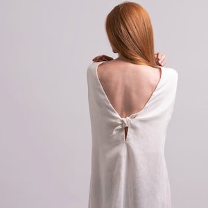 Linen White Dress - size L