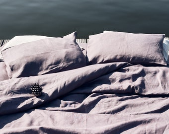 Linen pillowcase in graphite x2