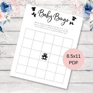 Juego de baby shower Juego de bingo para bebés Juegos de baby shower Juegos únicos de baby shower Descarga digital 5x7 PDF