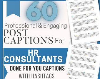 Personalreferent Social Media Posts, vorgefertigte Bildunterschriften (Digital Download)