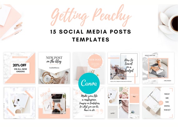 15 Editable Social Media Posts Templates Instagram Templates | Etsy