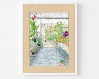 Greenhouse Wonder - Colored Pencil Art Print