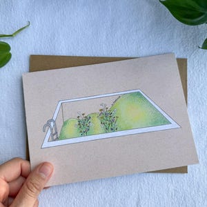 Flores silvestres en un estanque abandonado - Tarjeta de felicitación