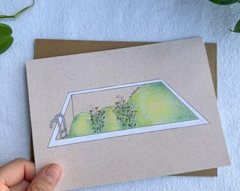 Wildflowers in an Abandoned Pool - Greeting Card
