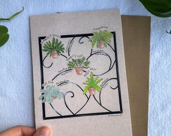 Ferns Around a Trellis - Greeting Card