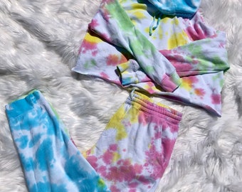 Rainbow Pastel Adult Unisex Sweatpants /Tie Dye Sweatpants /Crop sweatshirt tie dye clothing/ tie dyed loungewear /Mens tie dye / Children's
