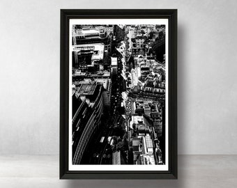 London Poster Print, Liverpool Street, Street Photo, Printable Wall Art, Londen, Grote Poster, Wall Decor, Zwart en Wit, 2x3, Digitale Download