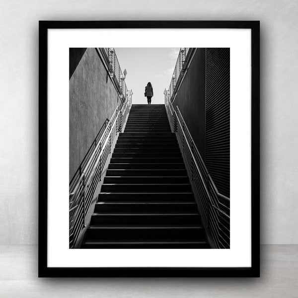 Street Photography Print,Shadow Photo,Printable Wall Art,Urban,Large Poster,Wall Decor,Black and White,4x5,Digital Download